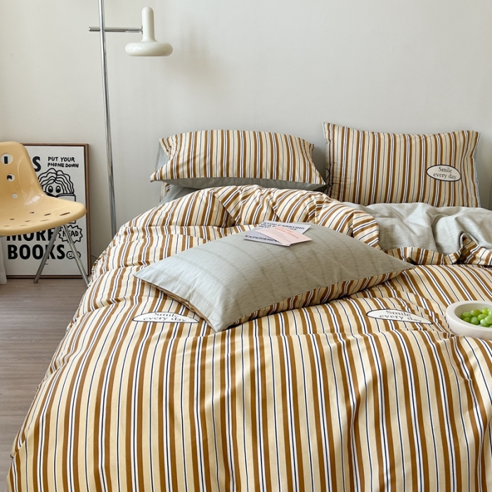 91家纺网 家纺一手货源 找家纺 时年 2023新款全棉印花优选系列四件套 摩卡