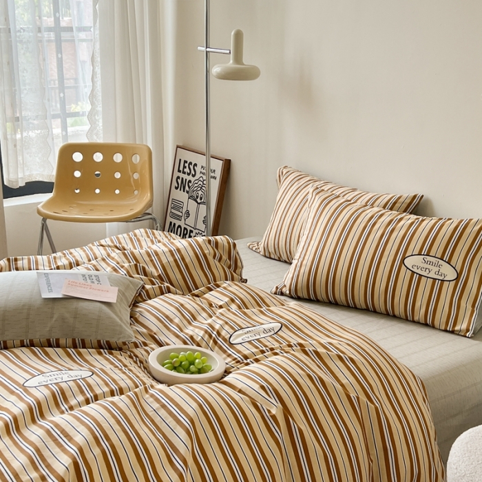 91家纺网 家纺一手货源 找家纺 时年 2023新款全棉印花优选系列四件套 摩卡