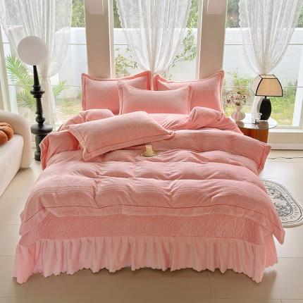 91家纺网 家纺一手货源 找家纺 （总）舒梦琪 2024新款提花牛奶绒夹棉床盖四件套