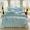 91家纺网 家纺一手货源 找家纺 舒梦琪 2024新款提花牛奶绒夹棉床盖四件套 浅蓝
