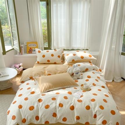 时年 2023新款全棉印花优选系列四件套 甜橙兔