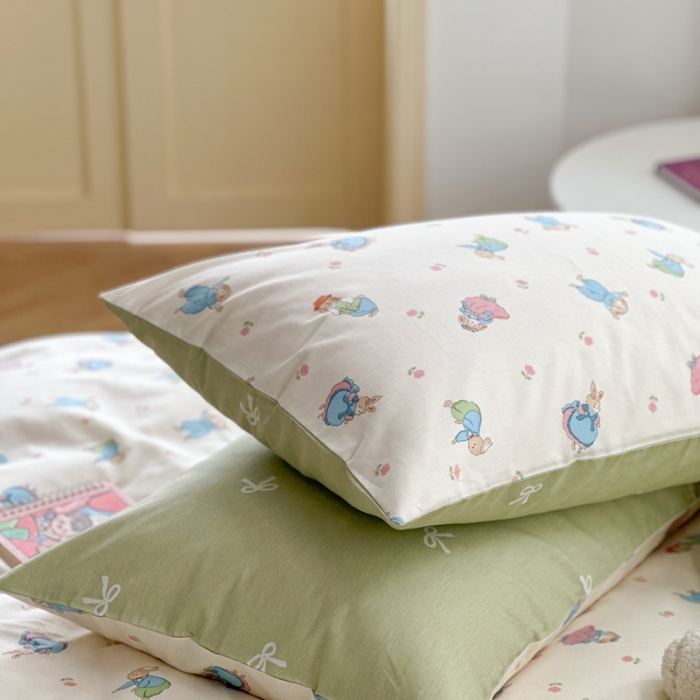 91家纺网 家纺一手货源 找家纺 时年 2023新款全棉印花优选系列四件套 仙子兔