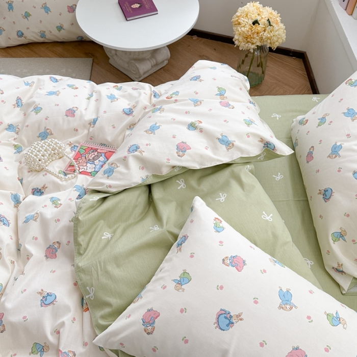 91家纺网 家纺一手货源 找家纺 时年 2023新款全棉印花优选系列四件套 仙子兔