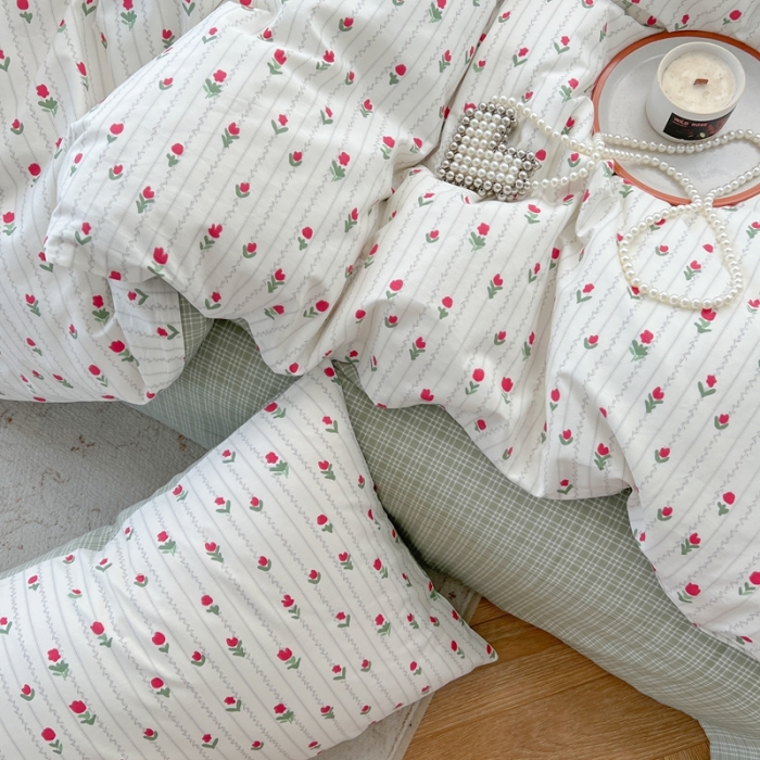 91家纺网 家纺一手货源 找家纺 时年 2023新款全棉印花优选系列四件套 小米花