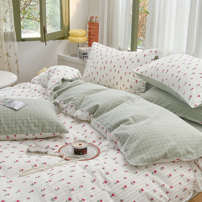 91家纺网 家纺一手货源 找家纺 时年 2023新款全棉印花优选系列四件套 小米花