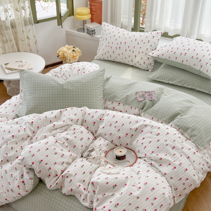 91家纺网 家纺一手货源 找家纺 时年 2023新款全棉印花优选系列四件套 小米花