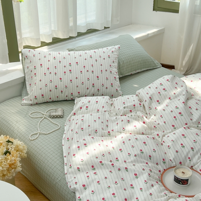 91家纺网 家纺一手货源 找家纺 时年 2023新款全棉印花优选系列四件套 小米花