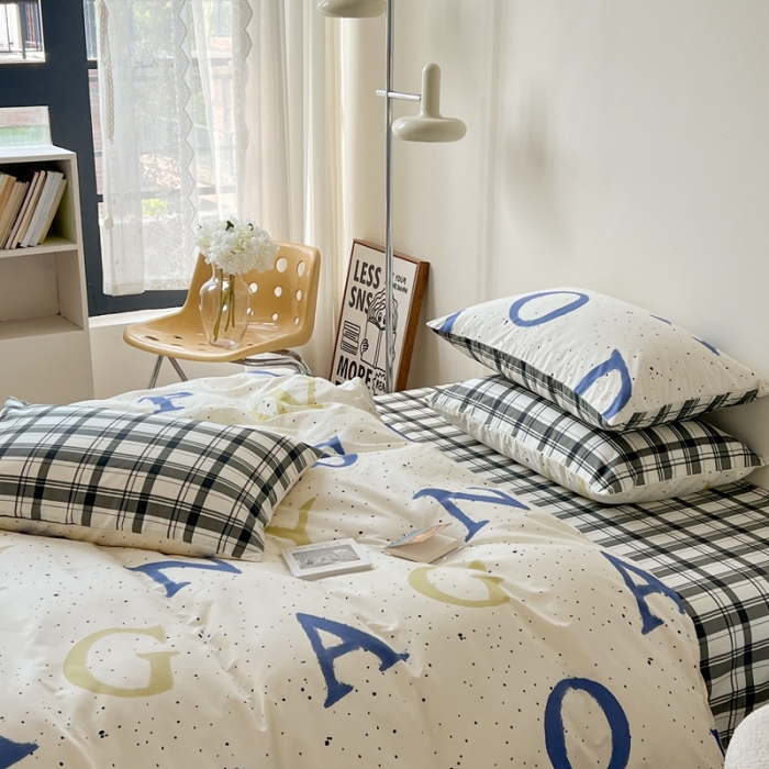 91家纺网 家纺一手货源 找家纺 时年 2023新款全棉印花优选系列四件套 字母派