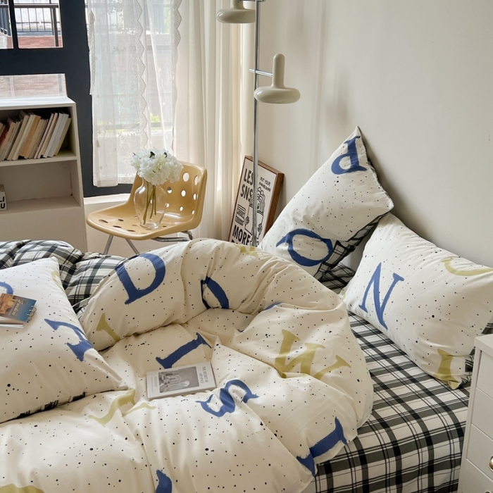 91家纺网 家纺一手货源 找家纺 时年 2023新款全棉印花优选系列四件套 字母派