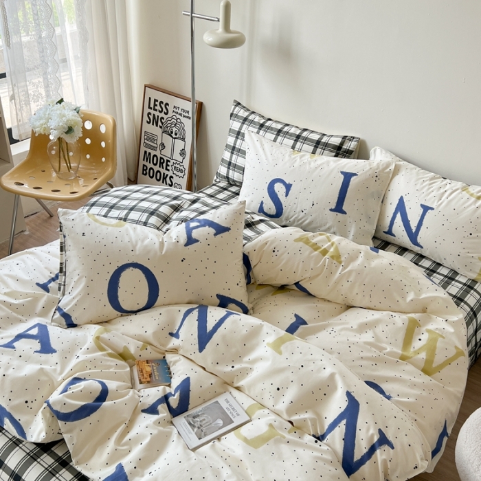 91家纺网 家纺一手货源 找家纺 时年 2023新款全棉印花优选系列四件套 字母派