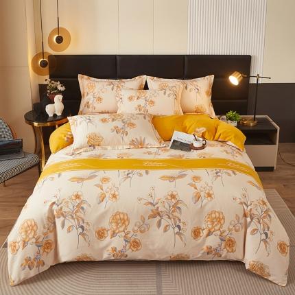 91家纺网 家纺一手货源 找家纺 （总）雲归梦 2023新款全棉AB版加厚四件套