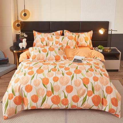 91家纺网 家纺一手货源 找家纺 （总）雲归梦 2023新款全棉AB版加厚四件套