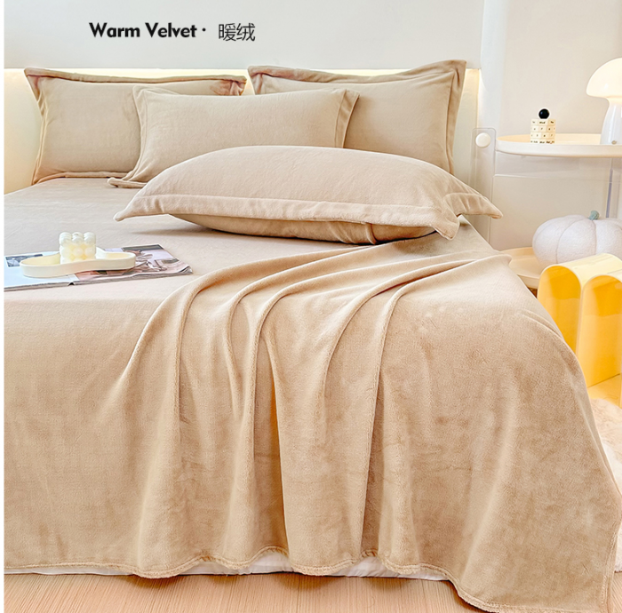 91家纺网 家纺一手货源 找家纺 （总）2023年新款多功能毛毯牛奶绒床单三件套