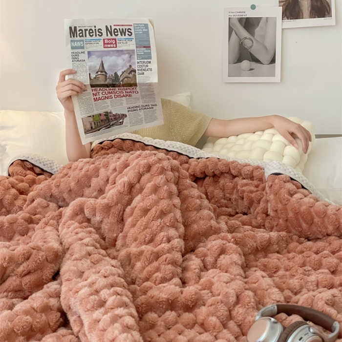 91家纺网 家纺一手货源 找家纺 爆款A类金龟绒单层毛毯贝贝绒多功能双面绒盖毯 金龟绒-焦糖