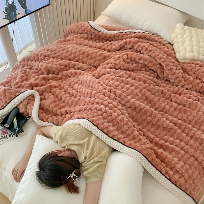 91家纺网 家纺一手货源 找家纺 爆款A类金龟绒单层毛毯贝贝绒多功能双面绒盖毯 金龟绒-焦糖