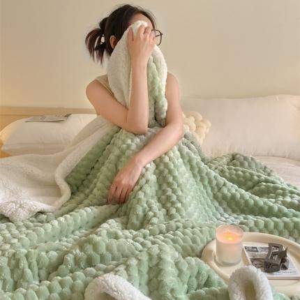 91家纺网 家纺一手货源 找家纺 (总) 欧邦 新款A类金龟绒提花豆豆绒毯子羊羔绒双层毛毯