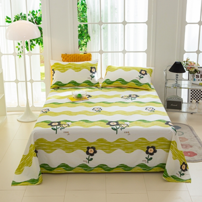 91家纺网 家纺一手货源 找家纺 集布 2023新款12868全棉喷气印花单床单 彼岸花