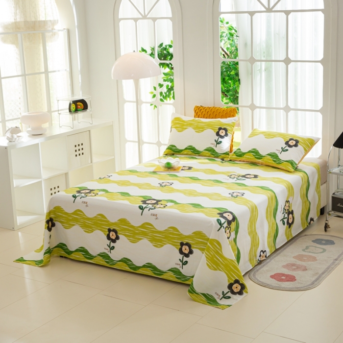 91家纺网 家纺一手货源 找家纺 集布 2023新款12868全棉喷气印花单床单 彼岸花