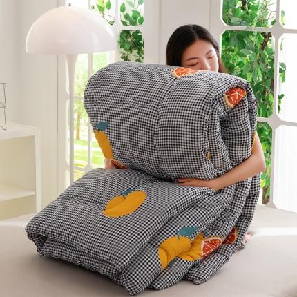 91家纺网 家纺一手货源 找家纺 2024印花暖绒秋冬被春秋被子加厚被芯空调被学生宿舍 橙心如意