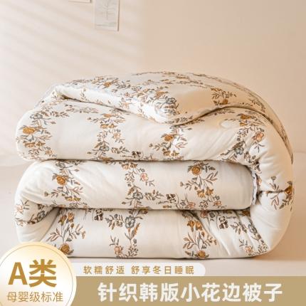 91家纺网 家纺一手货源 找家纺 帕拉美拉 2025新款母婴级针织印花韩版小花边冬被 花园熊猫