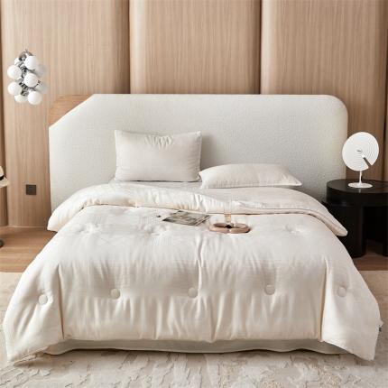 91家纺网 家纺一手货源 找家纺 总头等舱 2023新款润棉贡缎大提花A类55大豆抗菌秋冬被（含子母被）