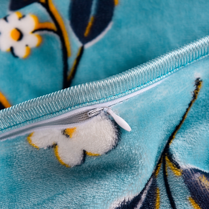 91家纺网 家纺一手货源 找家纺 盈超2023新款A类高克重印花牛奶绒金貂绒床裙款保暖绒四件套 雏菊