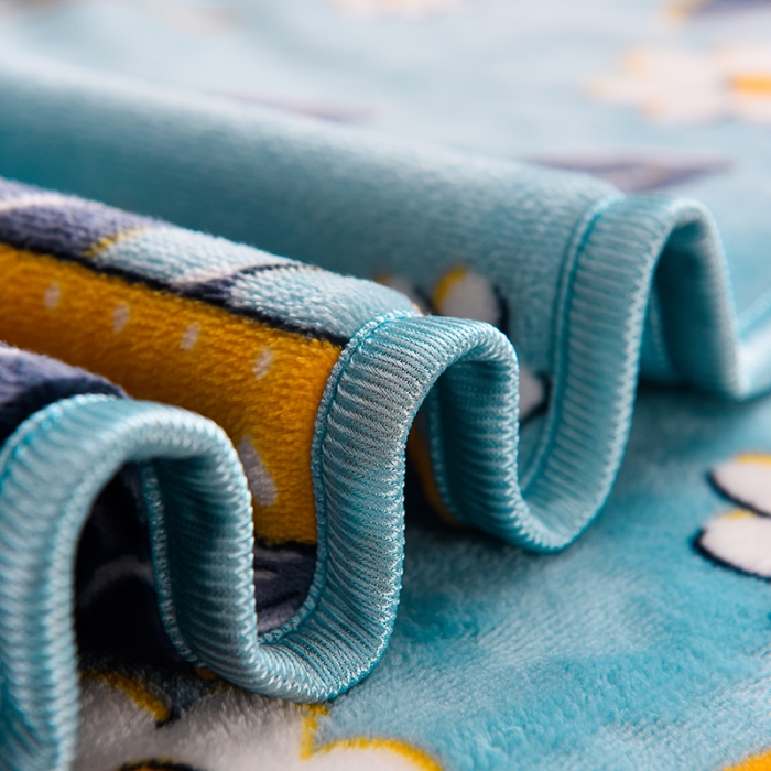 91家纺网 家纺一手货源 找家纺 盈超2023新款A类高克重印花牛奶绒金貂绒床裙款保暖绒四件套 雏菊