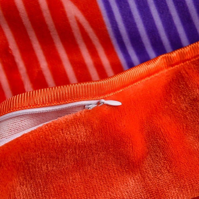 91家纺网 家纺一手货源 找家纺 盈超2023新款A类高克重印花牛奶绒金貂绒床裙款保暖绒四件套 橙色门庭