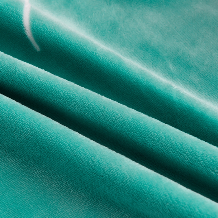 91家纺网 家纺一手货源 找家纺 盈超2023新款A类高克重印花牛奶绒金貂绒床裙款保暖绒四件套 绿庭扇叶