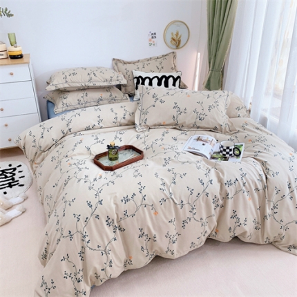 91家纺网 家纺一手货源 找家纺 总）庭笙 新款有氧双股超密暖绒/超柔仿生柔感四件套