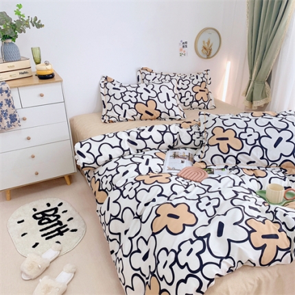 91家纺网 家纺一手货源 找家纺 总）庭笙 新款有氧双股超密暖绒/超柔仿生柔感四件套