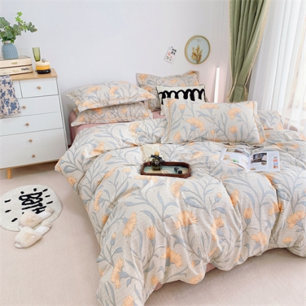 91家纺网 家纺一手货源 找家纺 总）庭笙 新款有氧双股超密暖绒/超柔仿生柔感四件套