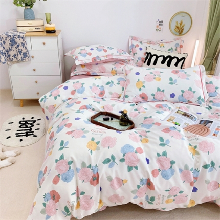 91家纺网 家纺一手货源 找家纺 总）庭笙 新款有氧双股超密暖绒/超柔仿生柔感四件套