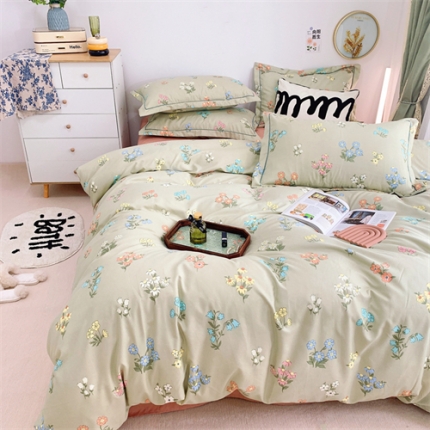 91家纺网 家纺一手货源 找家纺 总）庭笙 新款有氧双股超密暖绒/超柔仿生柔感四件套