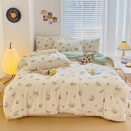 寐居 2023新款水洗双层纱+豆豆绒 A类大豆抗菌被兔先生