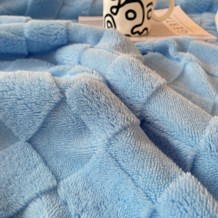 91家纺网 家纺一手货源 找家纺 梦舒羽 2025直播新款高克重塔芙绒羊羔绒多功能盖毯毛毯 棋盘格兰