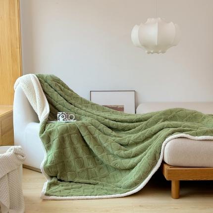 梦舒羽 2025直播新款高克重塔芙绒羊羔绒多功能盖毯毛毯 简爱 绿