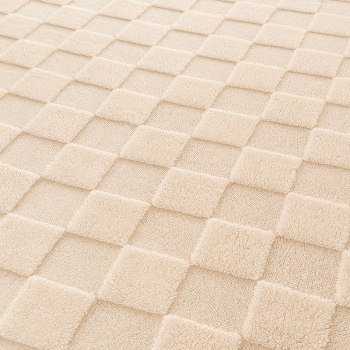 91家纺网 家纺一手货源 找家纺 梦舒羽 2025直播爆款牛奶绒塔芙绒纯色雕花床笠三件套 拼图 白