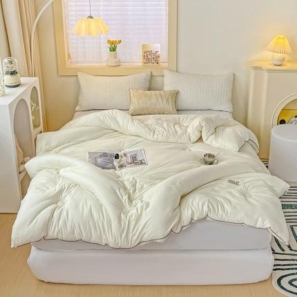 寐居 2023新款提花暖绒亲肤被米白