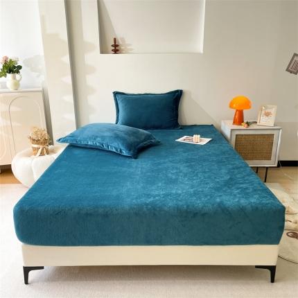 91家纺网 家纺一手货源 找家纺 （总）兰紫橙双面绒纯色法兰绒牛奶绒单床笠、床笠三件套