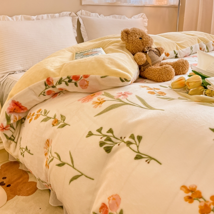 91家纺网 家纺一手货源 找家纺 眠博士 2023新款系列9印花简单款三件套 简单款单被套-浪漫花园