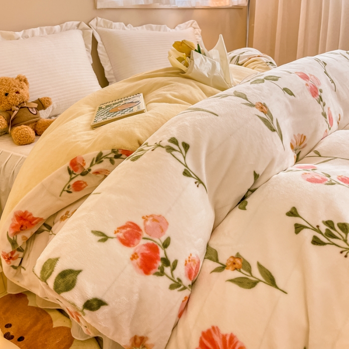 91家纺网 家纺一手货源 找家纺 眠博士 2023新款系列9印花简单款三件套 简单款单被套-浪漫花园