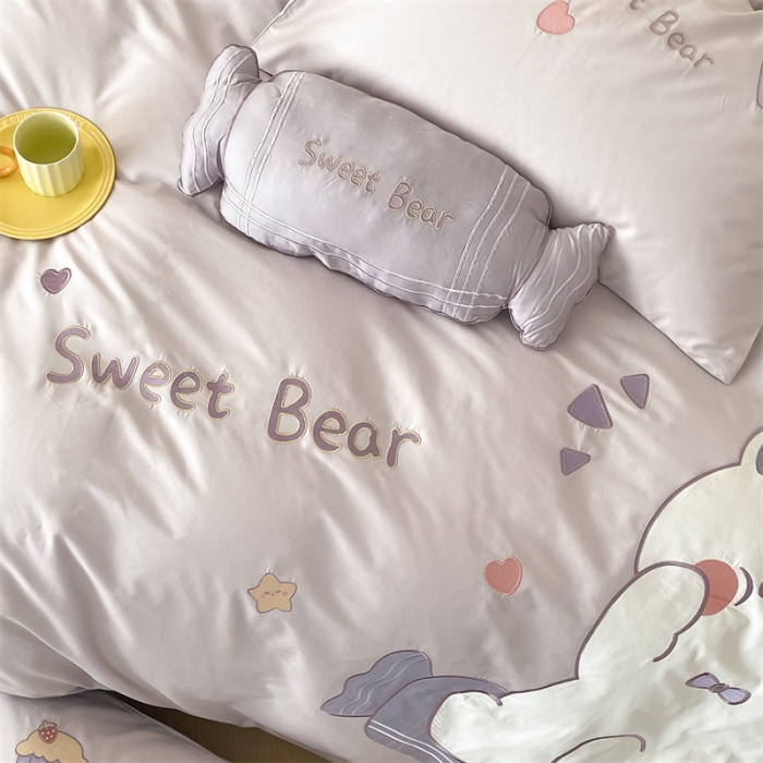 91家纺网 家纺一手货源 找家纺 西西家居 2023新款100支澳棉四件套快乐熊仔