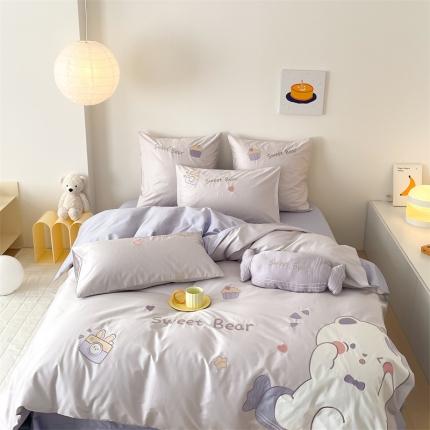 西西家居 2023新款100支澳棉四件套快乐熊仔