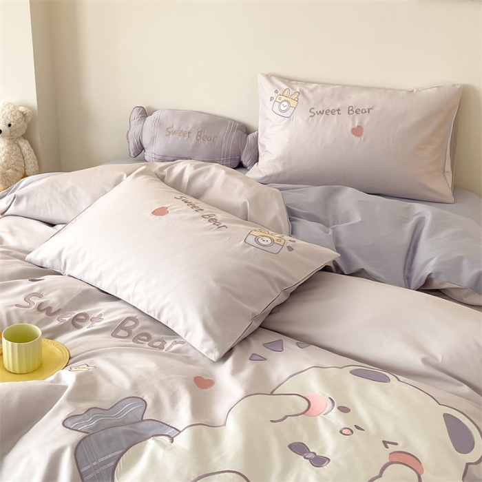 91家纺网 家纺一手货源 找家纺 西西家居 2023新款100支澳棉四件套快乐熊仔