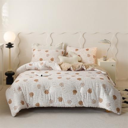 91家纺网 家纺一手货源 找家纺 有货 2023秋冬新针织豆豆被 萌兔宝