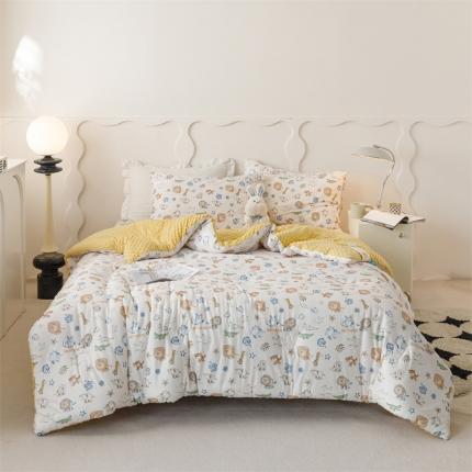 91家纺网 家纺一手货源 找家纺 有货 2023秋冬新针织豆豆被 狮子乐园