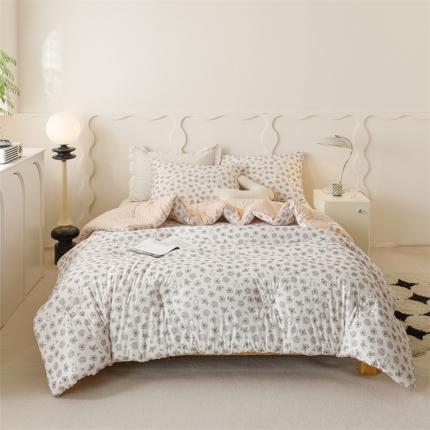 91家纺网 家纺一手货源 找家纺 有货 2023秋冬新针织豆豆被 意境