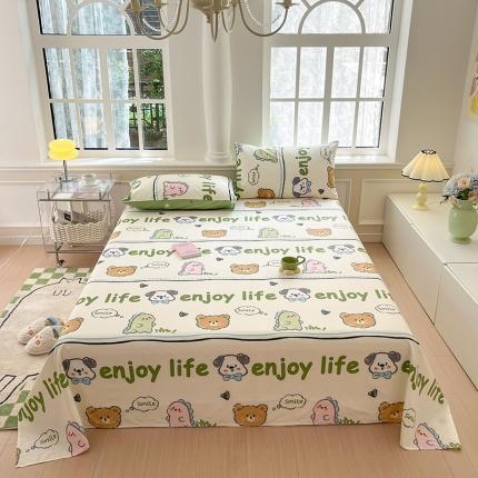 91家纺网 家纺一手货源 找家纺 麦伦 2023新款全棉单品A版单床单床笠-单床单 哈哈乐园