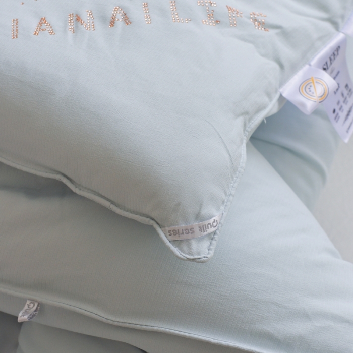 91家纺网 家纺一手货源 找家纺 德芙 2023新款暖绒小提花冬被 椰奶蓝